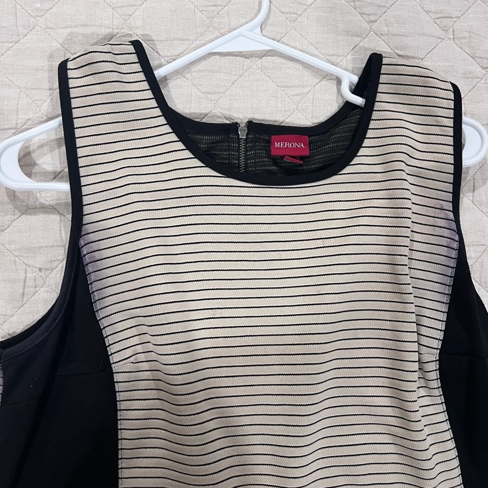 Merona Women's Black and Cream Striped Dress